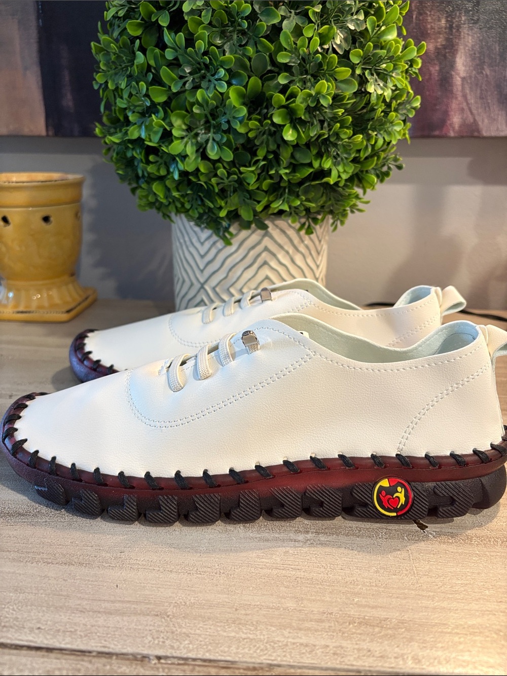 White Slip-On Sneakers, European. - Picture 4 of 7